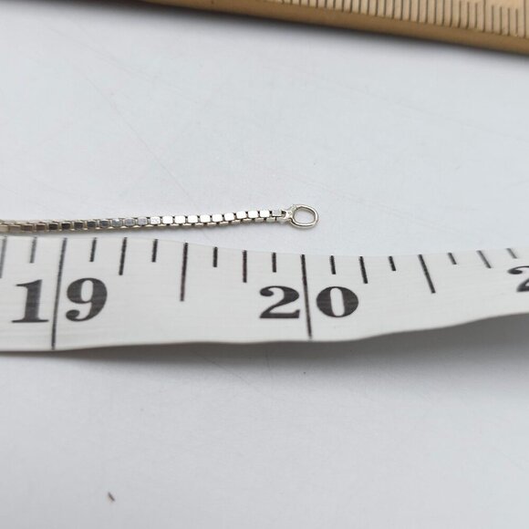 Sterling Silver Box Chain Necklace 20" Lightweight 4.04g Unisex Jewelry - Picture 4 of 5